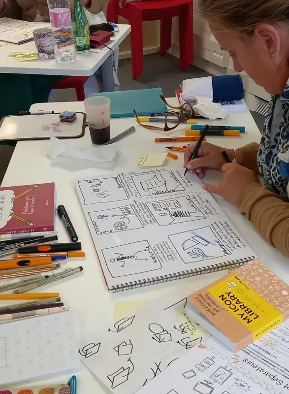 Des fiches sur une table 